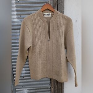 Vintage Kaso Knit wool zip cardigan M